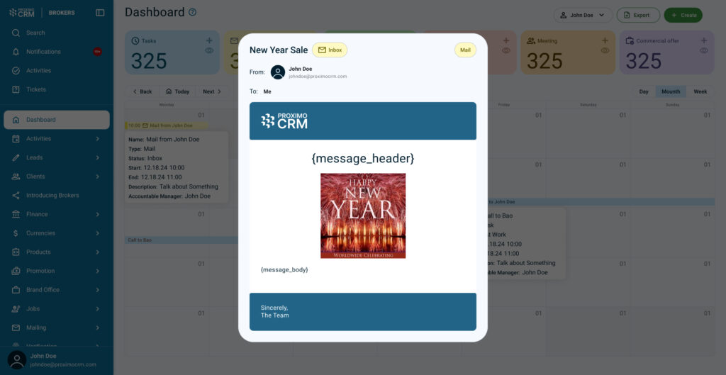 New Create Mail ProximoCRM
