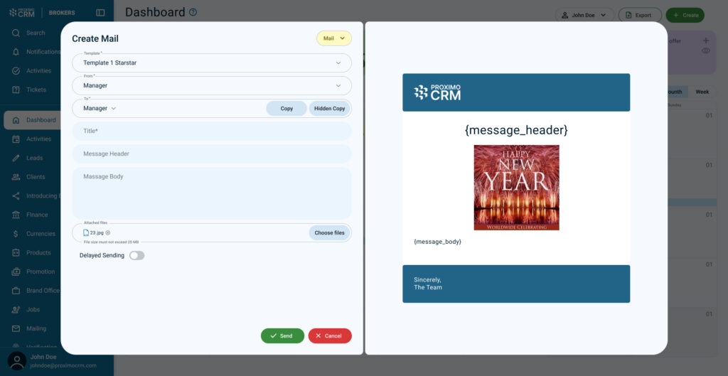 Create Mail ProximoCRM